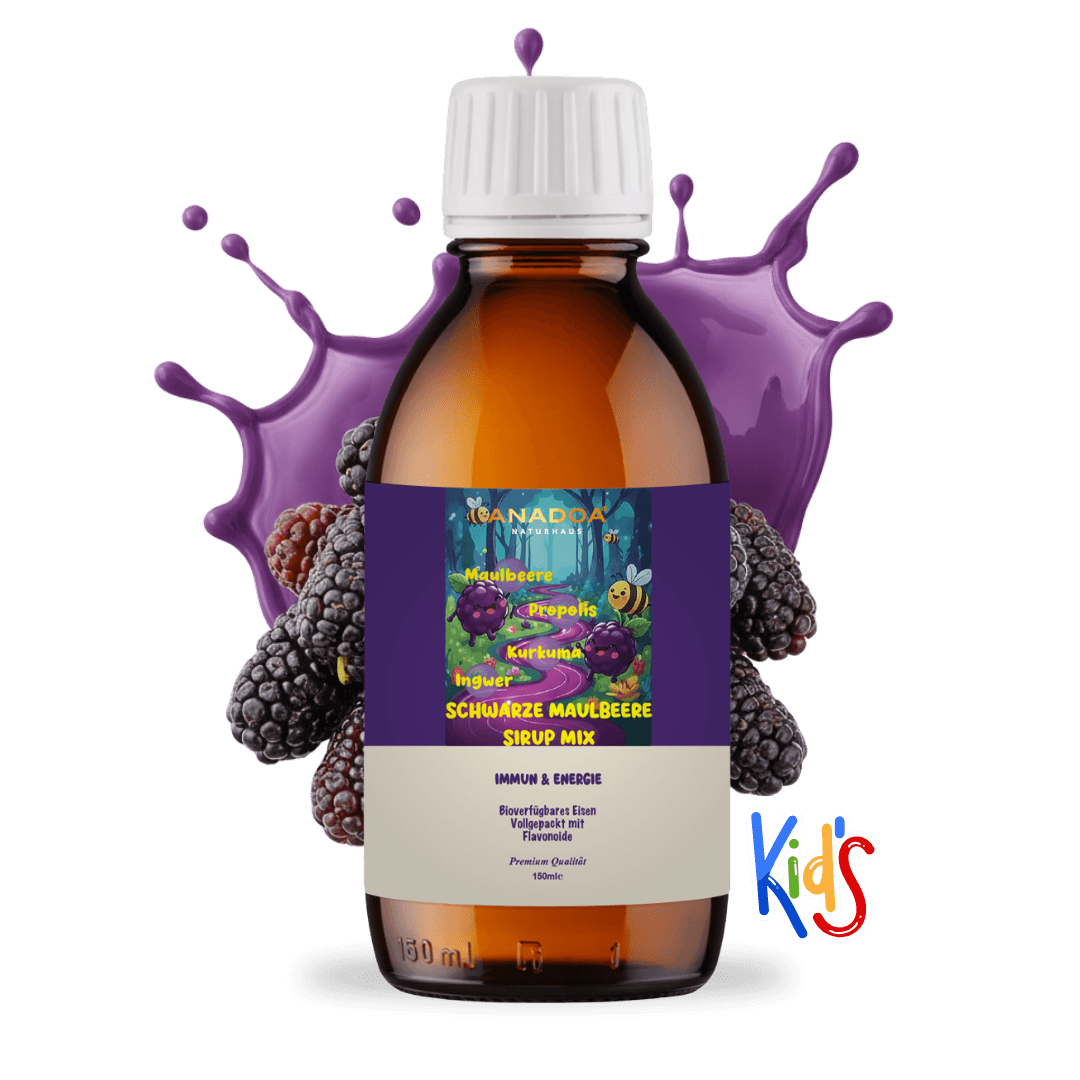 Anadoa Naturhaus Schwarze Maulbeere Sirup Mix für Kinder