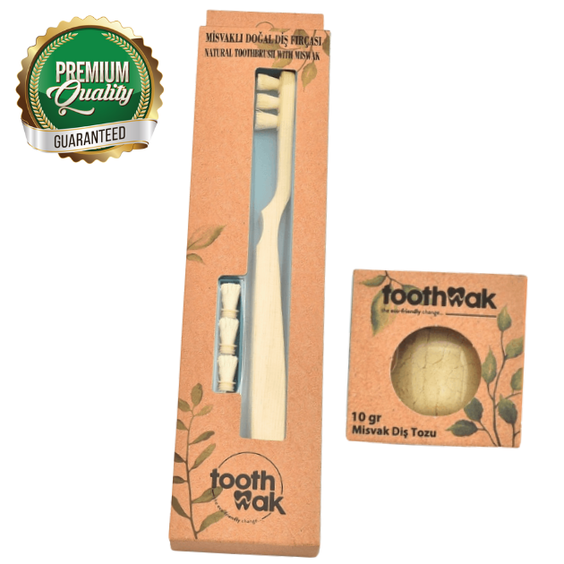 Toothwak Miswak Naturzahnbürste &amp; Natürliches Zahnpulver